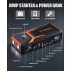 imageVTOMAN V8 Pro 3000A Jump Starter Car Battery Charger Jump Starters for Up 85L Gas and 65L Diesel Engines 12V Auto Lithium Battery Booster Pack Portable Jump Box with Jumper Cable LCD DisplayOrange