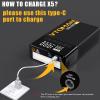 imageVTOMAN X5 Jump Starter with Air Compressor 3500A Portable Car Battery Booster Up to 9L Gas8L Diesel Engines with 160PSI Digital Tire Inflator 12V Lithium Battery Jump box with TypeC Quick ChargeX5Black
