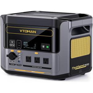 imageVTOMAN FlashSpeed 1500 Power Station 1548Wh Solar Generator 1500W3000W Peak Backup LFP Battery Expandable To 3096Wh Recharge 0100 Within 1 Hour For Electric Backup Blackout EmergencyFlashSpeed 1500