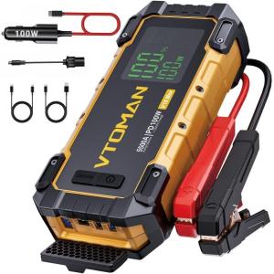 imageVTOMAN V10 Max 5500A Jump Starter with 100W USBC Fast Charger Car Battery Jumper Starter Portable for All Gas or 12L Diesel Engines12V Jump Strart Booster Pack Jump Box Comes with 100W Car Chargeryellow