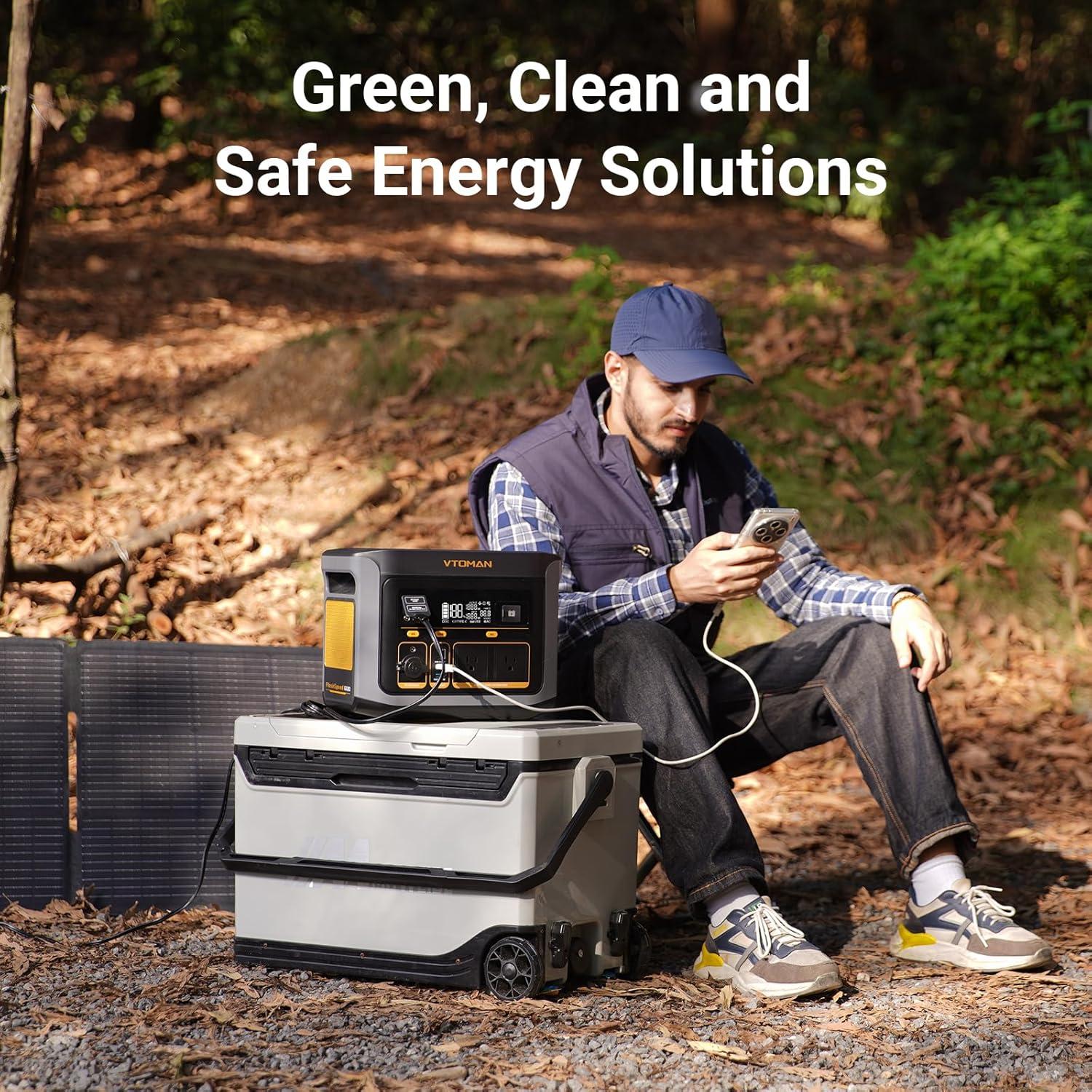 imageVTOMAN FlashSpeed 600 Portable Power Station 499Wh LiFePO4 Battery 600W Peak 1200W Solar Generator 0100 in 70 Min for Home Backup RVs Power Outages and Outdoor CampingFlashSpeed 600Extra Battery