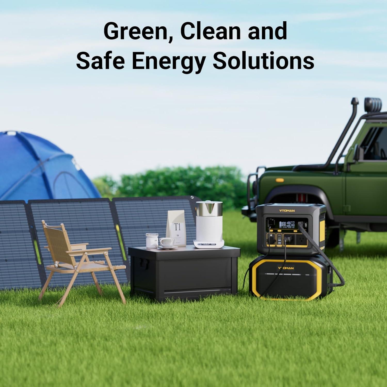 imageVTOMAN FlashSpeed 600 Portable Power Station 499Wh LiFePO4 Battery 600W Peak 1200W Solar Generator 0100 in 70 Min for Home Backup RVs Power Outages and Outdoor CampingFlashSpeed 600200W