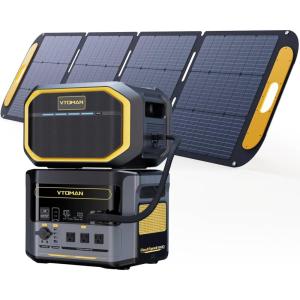 imageVTOMAN FlashSpeed 2376Wh Portable Power Station Bundle Extra Batteryampamp110W Solar Panel 1000W LiFePO4 Solar Generator 14 Output Ports for Camping Vehicle Jump Start Blackout 3 Separate PackagesFlashSpeed 1500Extra Battery200W