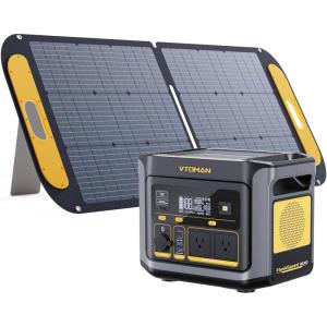 imageVTOMAN FlashSpeed 600 Portable Power Station with 110W Solar Panel 499Wh 600W Peak 1200W LiFePO4 Battery Solar Generator for Home Backup RVs Power Outages Outdoor Camping 2 Separate PackagesFlashSpeed 600110W