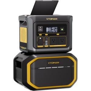 imageVTOMAN FlashSpeed 600 Portable Power Station with 110W Solar Panel 499Wh 600W Peak 1200W LiFePO4 Battery Solar Generator for Home Backup RVs Power Outages Outdoor Camping 2 Separate PackagesFlashSpeed 600Extra Battery