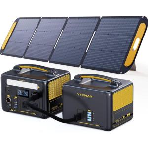 imageVtoman 2376Wh Portable Power Station Bundle with Extra Battery ampamp 110W Solar Panel Included Up to 3000W Solar Generator for Home Backup Offgrid Road Trip RV Camping EmergenciesJump600X200WExtraBattery