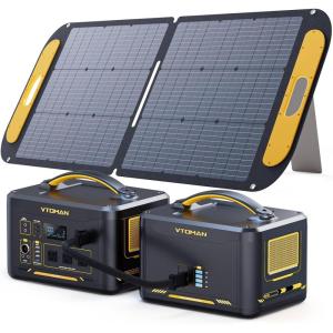 imageVtoman 2376Wh Portable Power Station Bundle with Extra Battery ampamp 110W Solar Panel Included Up to 3000W Solar Generator for Home Backup Offgrid Road Trip RV Camping EmergenciesJump1500X110WExtraBattery