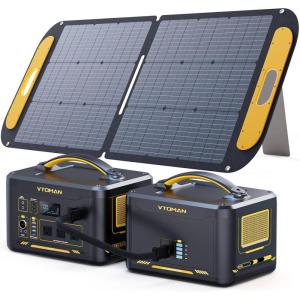 imageVtoman 2376Wh Portable Power Station Bundle with Extra Battery ampamp 110W Solar Panel Included Up to 3000W Solar Generator for Home Backup Offgrid Road Trip RV Camping EmergenciesJump1800110WExtraBattery