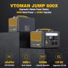 imageVTOMAN 600W Solar Generator with Panels Included 299Wh Durable LiFePO4 Portable Power Station with Up to 1200W AC Outlet Jump Starter 12V DC PD 60W TypeC for Home ampamp RVVan Camping2 ParcelsJump 600X