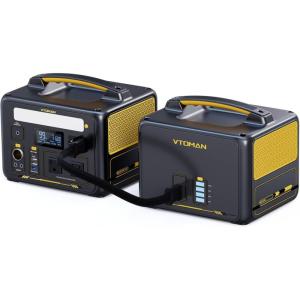 imageVTOMAN 600W Solar Generator with Panels Included 299Wh Durable LiFePO4 Portable Power Station with Up to 1200W AC Outlet Jump Starter 12V DC PD 60W TypeC for Home ampamp RVVan Camping2 ParcelsJump 600XExtra Battery