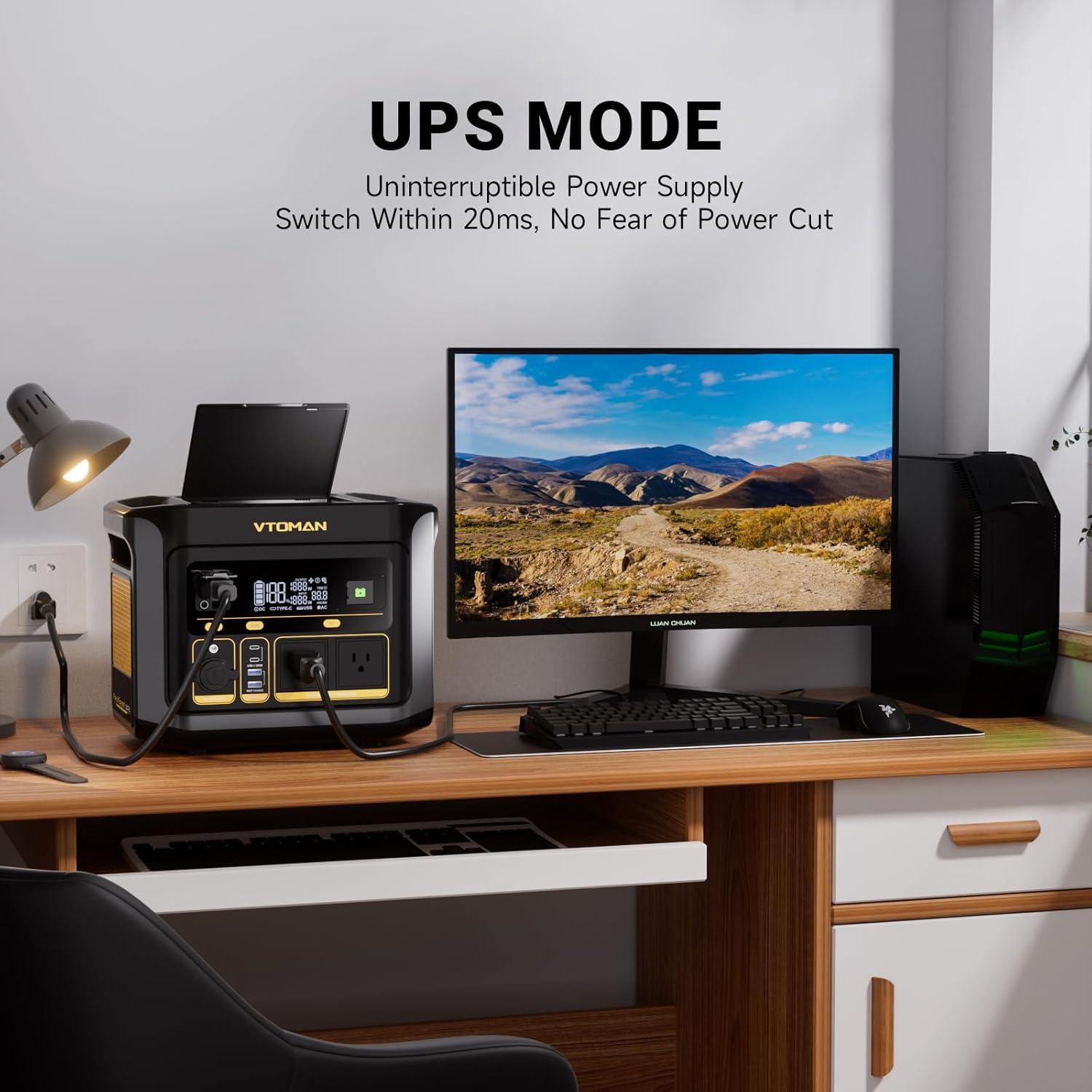 imageVTOMAN FlashSpeed 1500 Portable Power Station with Jumper Cables 1548Wh LiFePO4 Solar Generator ampamp Car Jump Starter Recharge 0100 in 1H 1500W AC OutputInput for Outdoor Home Roadside Rescue600W