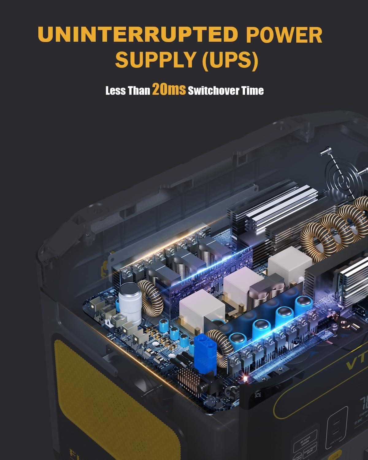 imageVTOMAN FlashSpeed 1500 Portable Power Station with Jumper Cables 1548Wh LiFePO4 Solar Generator ampamp Car Jump Starter Recharge 0100 in 1H 1500W AC OutputInput for Outdoor Home Roadside Rescue1500W