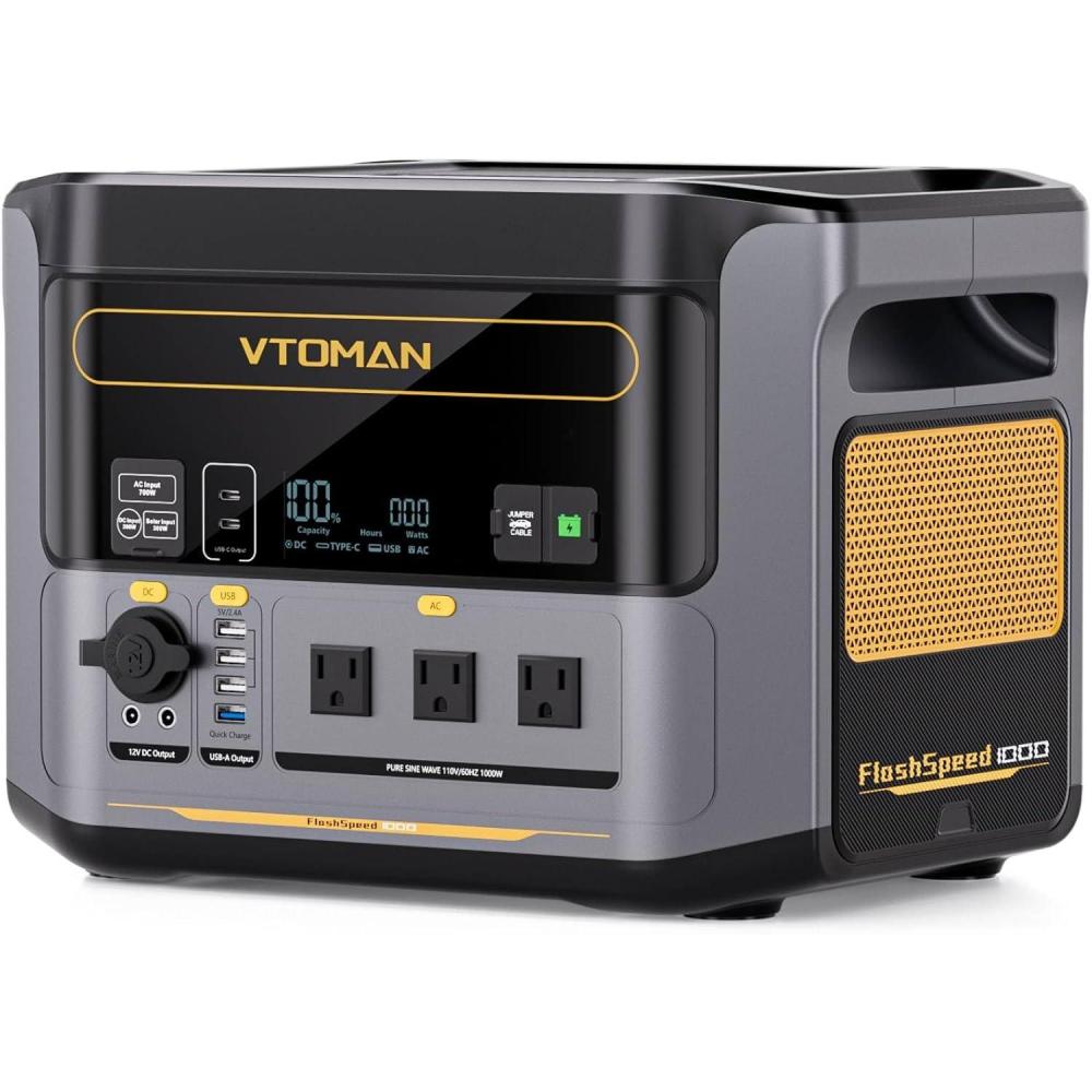 imageVTOMAN FlashSpeed 1500 Portable Power Station with Jumper Cables 1548Wh LiFePO4 Solar Generator ampamp Car Jump Starter Recharge 0100 in 1H 1500W AC OutputInput for Outdoor Home Roadside Rescue1000W