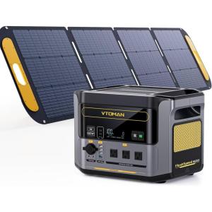 imageVTOMAN FlashSpeed 1500 Portable Power Station with Jumper Cables 1548Wh LiFePO4 Solar Generator ampamp Car Jump Starter Recharge 0100 in 1H 1500W AC OutputInput for Outdoor Home Roadside Rescue1500W200W Solar Panels