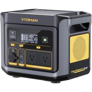 image:imageVTOMAN FlashSpeed 1000 Portable Power Station with Jumper Cables 828Wh LiFePO4 Solar Generator amp Car Jump Starter 1H Fast Charging 2000W Peak for Home Backup Camping Roadside Emergencies600W