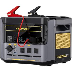 image:imageVTOMAN FlashSpeed 1000 Portable Power Station with Jumper Cables 828Wh LiFePO4 Solar Generator amp Car Jump Starter 1H Fast Charging 2000W Peak for Home Backup Camping Roadside Emergencies1000WJumpercable