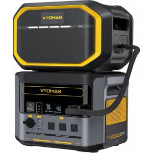 image:imageVTOMAN FlashSpeed 1000 Portable Power Station with Jumper Cables 828Wh LiFePO4 Solar Generator amp Car Jump Starter 1H Fast Charging 2000W Peak for Home Backup Camping Roadside Emergencies1500WExtra Battery