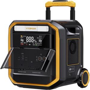 image:imageVTOMAN FlashSpeed 1000 Portable Power Station with Jumper Cables 828Wh LiFePO4 Solar Generator amp Car Jump Starter 1H Fast Charging 2000W Peak for Home Backup Camping Roadside Emergencies3600W