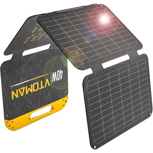 image:imageVTOMAN 40W Solar Panel Foldable Portable Small Solar Panel Charger with USBC and USBA Outputs for Phone Tablet Jump 100FS300 Portable Power Station  Waterproof for Camping HikingBackpacking